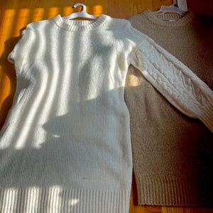 A New Day  Camel and Cream Color Sweater Dresses.